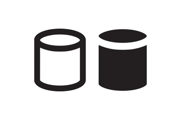 Cylinder icon in outline and solid style Vector