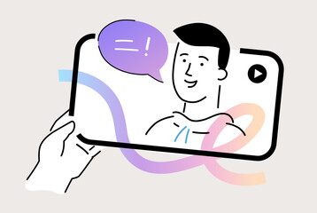 Set of illustrations people are holding a workshop. Workflow, growth, graphics. Business development, milestones, start-up. linear illustration Icons infographics. Landing page site print poster. Line