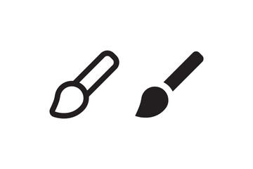 Paintbrush icon in outline and solid style Vector