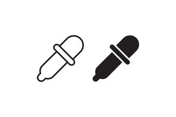 Eyedropper tool icon in outline and solid style Vector