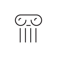 Minimalist ancient Greek column icon illustration Vector