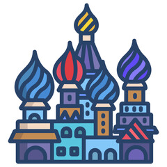 Linear color church icon
