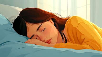 Woman Sleeping, Sunlight, Bedroom