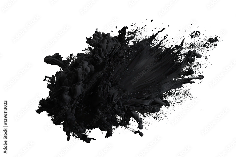 Aufkleber a dynamic splash of black paint creating an abstract and artistic effect against a white background 