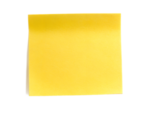 yellow sticky note isolated