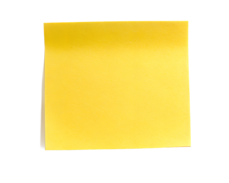 yellow sticky note isolated