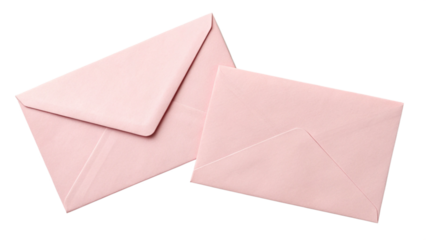 pink envelope isolated on white background