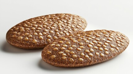 Oval amaranth crispbreads highlighting intricate texture in minimalist setting
