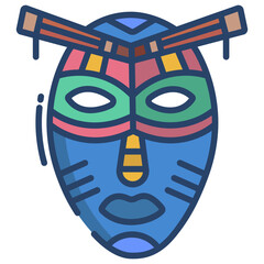 Linear color African Mask icon