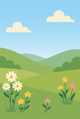 Peaceful Spring Garden with Flowers