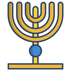 Linear color Menorah icon