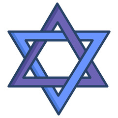 Linear color Judaic icon