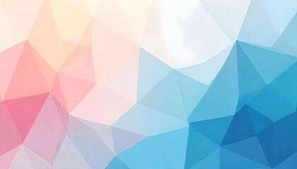 Obraz premium The abstract design features a polygonal pattern with a soft gradient of pastel colors.