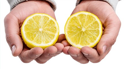 lemon in hands
