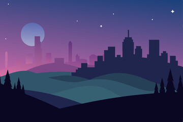 Fototapeta premium night city skyline