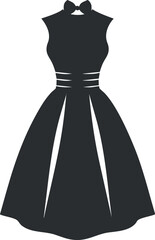 A stylish black dress showcasing elegant design and modern silhouette for women's fashion.