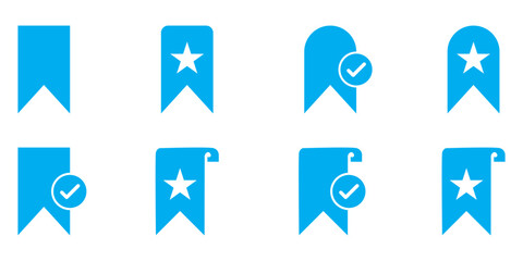 Bookmark outline vector icons. Save, label, tag sign. Bookmark pictogram collection