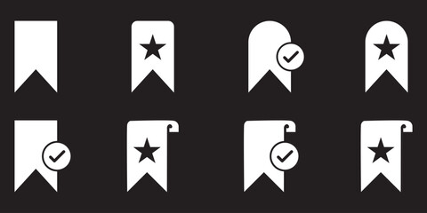 Minimalist Bookmark Icon Designs in Black and White