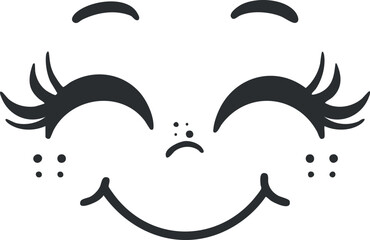 Obraz premium A cheerful and playful cartoon smiley face illustration conveying happiness and joy.