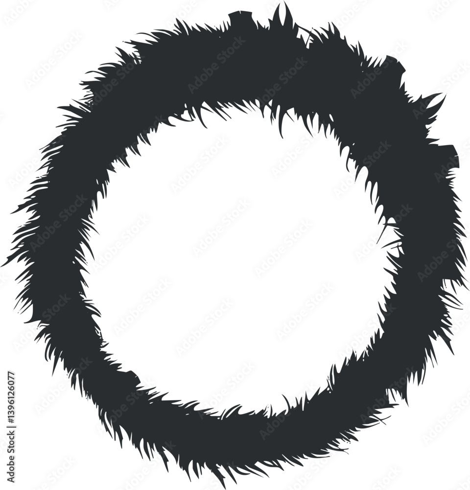 Aufkleber a decorative circular frame with a textured, abstract design suitable for artistic use.