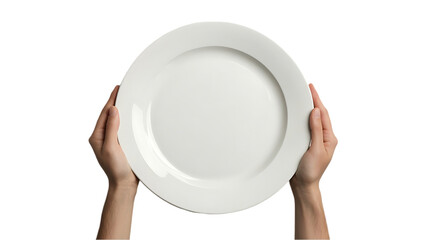 Empty white dinner plate isolated on white background