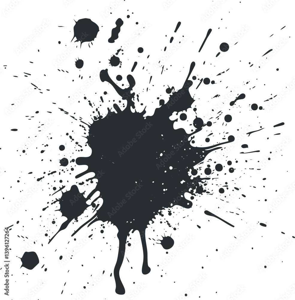 Aufkleber a dynamic black ink splash creates an abstract artistic design suitable for backgrounds and graphics