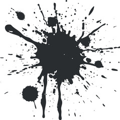 Fototapeta premium Black ink splash design element suitable for backgrounds and artistic projects.