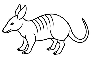 aardvark silhouette line art vector illustration