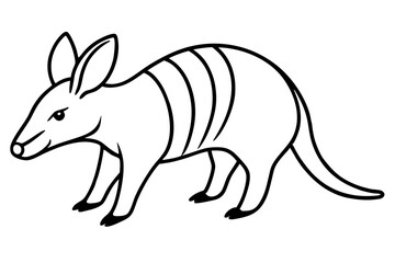 aardvark silhouette line art vector illustration