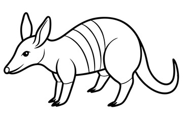 aardvark silhouette line art vector illustration