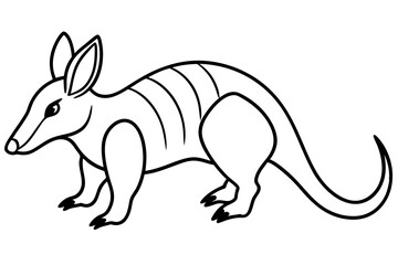 aardvark silhouette line art vector illustration