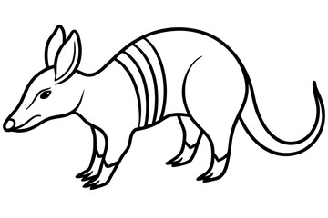 aardvark silhouette line art vector illustration