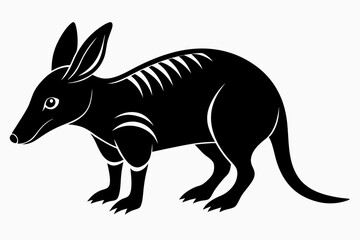 Obraz premium aardvark silhouette line art vector illustration