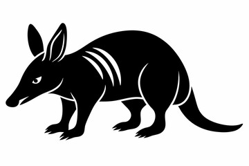 aardvark silhouette line art vector illustration