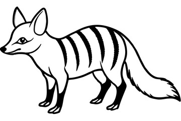 aardwolf silhouette line art vector illustration