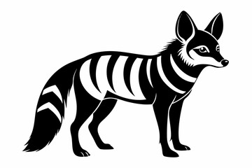 aardwolf silhouette line art vector illustration