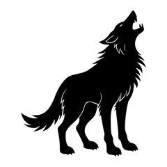 Wild wolf vector silhouette illustration