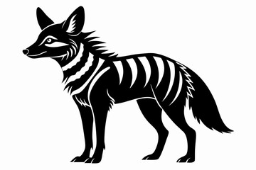 aardwolf silhouette line art vector illustration