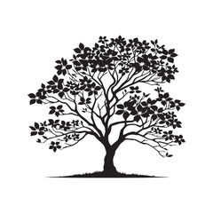 Dogwood Tree Vector Silhouette, Beautiful Nature Tree Outline, Spring-Inspired Clipart for Wall Art, Logos, Stickers, Apparel, Digital Prints, Crafts, Posters, and Home Decor.