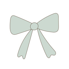 Doodle Hand Drawn Ribbon Bow Element Icon. Greeting Birthday or Holiday Gift card Symbol. Abstract Childish Souvenir Card Sign Design.