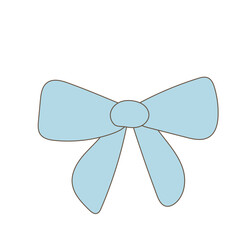 Doodle Hand Drawn Ribbon Bow Element Icon. Greeting Birthday or Holiday Gift card Symbol. Abstract Childish Souvenir Card Sign Design.