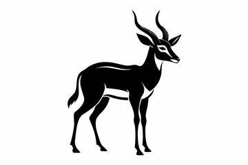 Obraz premium antelope silhouette line art vector illustration