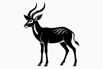 Fototapeta premium antelope silhouette line art vector illustration