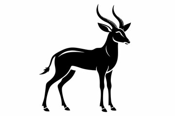 antelope silhouette line art vector illustration