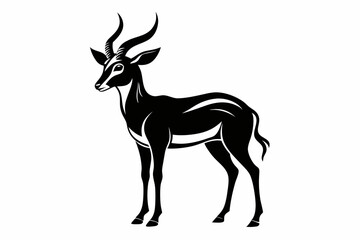 Obraz premium antelope silhouette line art vector illustration