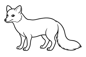 arctic fox silhouette line art vector illustration