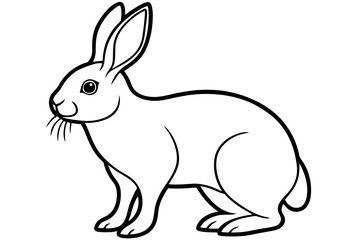 arctic hare silhouette line art vector illustration