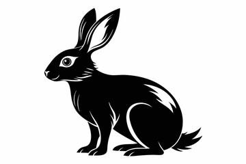 arctic hare silhouette line art vector illustration