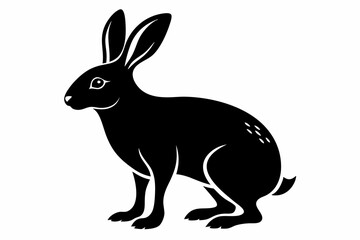 arctic hare silhouette line art vector illustration