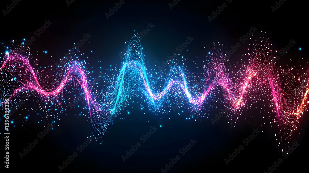 Poster abstract colorful light wave pattern